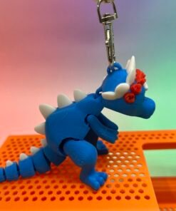 Flexi Dinosaur 3D Model – Pre-Colored STL – Keychain Version – Multi-Color Print Ready