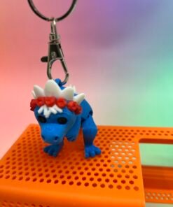 Flexi Dinosaur 3D Model – Pre-Colored STL – Keychain Version – Multi-Color Print Ready