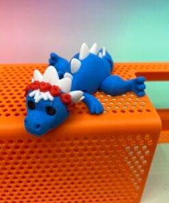 Flexi Dinosaur 3D Model – Pre-Colored STL – Keychain Version – Multi-Color Print Ready