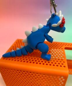 Flexi Dinosaur 3D Model – Pre-Colored STL – Keychain Version – Multi-Color Print Ready