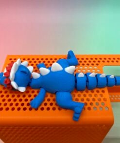 Flexi Dinosaur 3D Model – Pre-Colored STL – Keychain Version – Multi-Color Print Ready