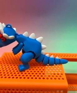 Flexi Dinosaur 3D Model – Pre-Colored STL – Keychain Version – Multi-Color Print Ready
