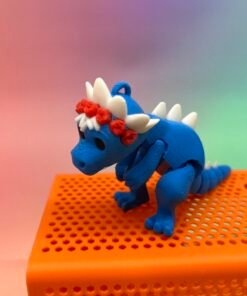 Flexi Dinosaur 3D Model – Pre-Colored STL – Keychain Version – Multi-Color Print Ready