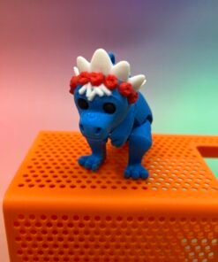 Flexi Dinosaur 3D Model – Pre-Colored STL – Keychain Version – Multi-Color Print Ready