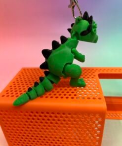 Flexi Dinosaur 3D Model – Pre-Colored STL – Keychain Version – Multi-Color Print Ready