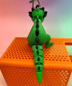 Flexi Dinosaur 3D Model – Pre-Colored STL – Keychain Version – Multi-Color Print Ready
