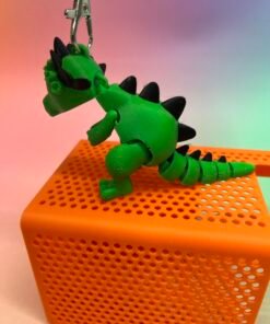 Flexi Dinosaur 3D Model – Pre-Colored STL – Keychain Version – Multi-Color Print Ready