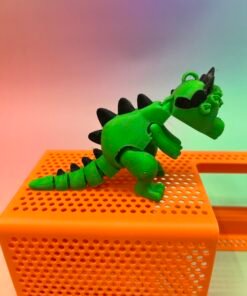 Flexi Dinosaur 3D Model – Pre-Colored STL – Keychain Version – Multi-Color Print Ready