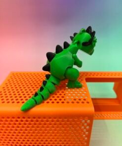 Flexi Dinosaur 3D Model – Pre-Colored STL – Keychain Version – Multi-Color Print Ready
