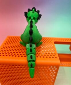 Flexi Dinosaur 3D Model – Pre-Colored STL – Keychain Version – Multi-Color Print Ready