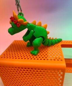 Flexi Dinosaur 3D Model – Pre-Colored STL – Keychain Version – Multi-Color Print Ready