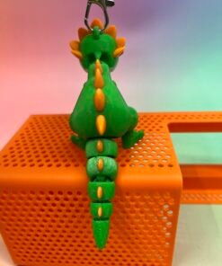 Flexi Dinosaur 3D Model – Pre-Colored STL – Keychain Version – Multi-Color Print Ready