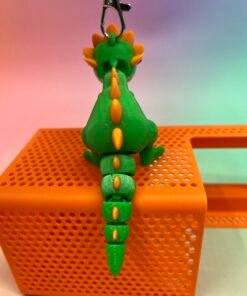 Flexi Dinosaur 3D Model – Pre-Colored STL – Keychain Version – Multi-Color Print Ready