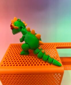 Flexi Dinosaur 3D Model – Pre-Colored STL – Keychain Version – Multi-Color Print Ready
