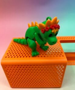 Flexi Dinosaur 3D Model – Pre-Colored STL – Keychain Version – Multi-Color Print Ready