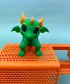 Flexi Dragon STL – Pre-Colored, Keychain & Non-Keychain Versions – 3D Print Ready!