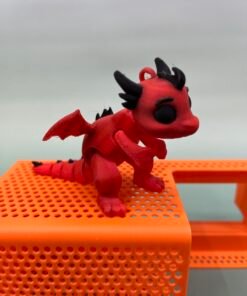 Flexi Dragon STL – Pre-Colored, Keychain & Non-Keychain Versions – 3D Print Ready!
