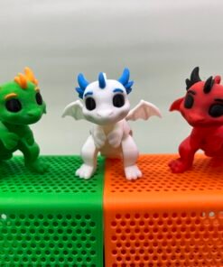 Flexi Dragon STL – Pre-Colored, Keychain & Non-Keychain Versions – 3D Print Ready!