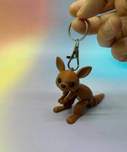 Flexi Kangaroo 3D Model – Pre-Colored STL – With and Without Keychain – Multi-Color Print Ready