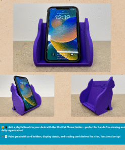 Mini Cat Phone Holder, Cute Display Stand for Phone, Trading Cards, Business Cards & Sports Card Storage
