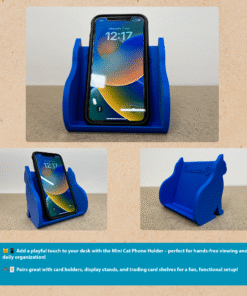 Mini Cat Phone Holder, Cute Display Stand for Phone, Trading Cards, Business Cards & Sports Card Storage