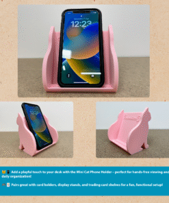 Mini Cat Phone Holder, Cute Display Stand for Phone, Trading Cards, Business Cards & Sports Card Storage